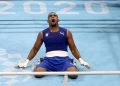 El boxeador cubano Arlen López celebra su segundo título olímpico, conseguido en Tokio 2020. Foto: Reuters / Archivo.