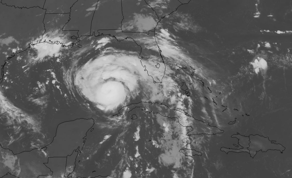 Vista satelital del huracán Ida mientras se aleja de Cuba y se adentra en el Golfo de México. Foto: insmet.cu