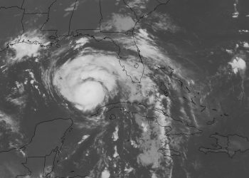 Vista satelital del huracán Ida mientras se aleja de Cuba y se adentra en el Golfo de México. Foto: insmet.cu