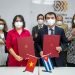 Autoridades de Cuba y Vietnam firman acuerdo en materia de biotecnología y salud. Foto: perfil de Twitter del CIGB.