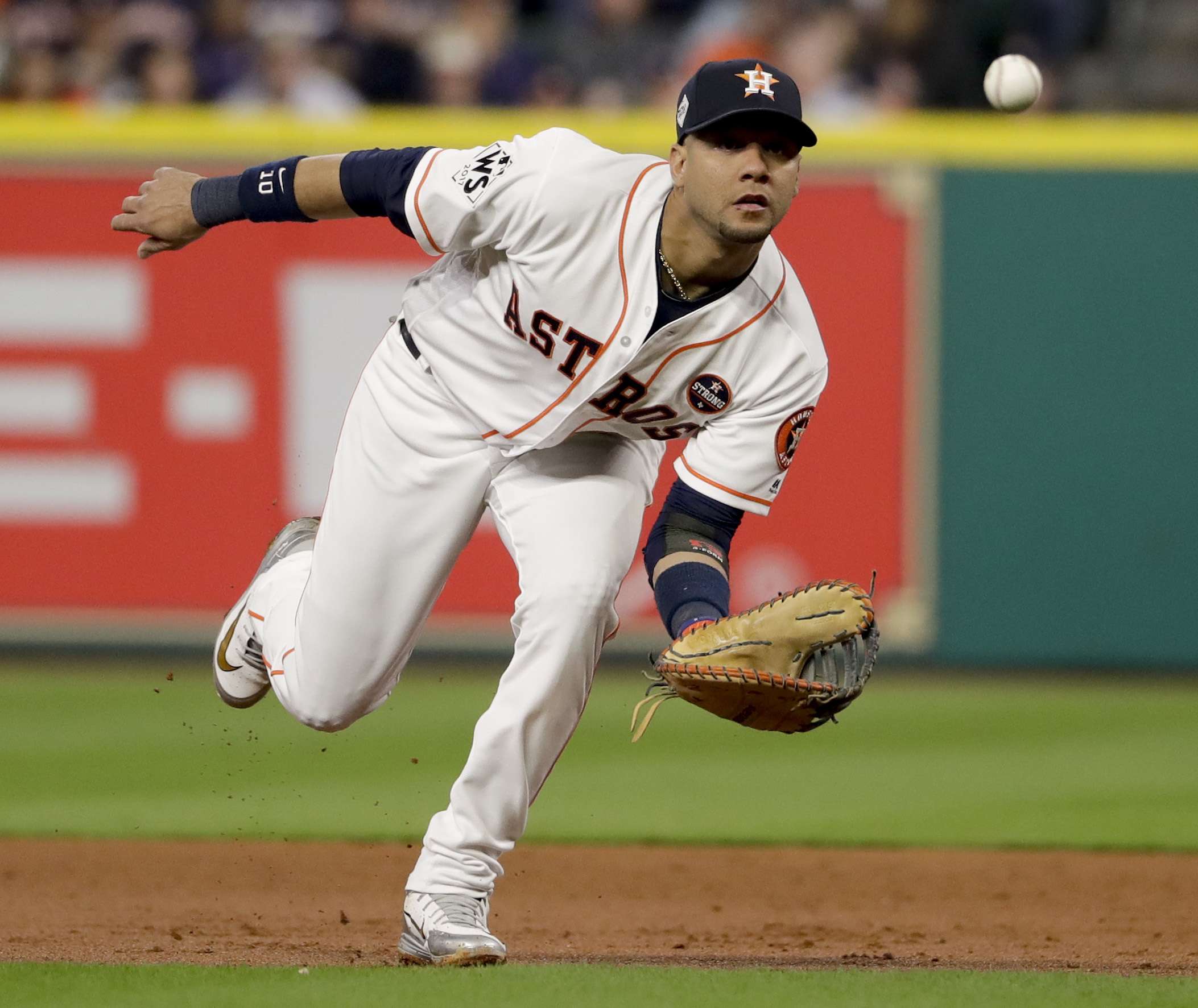 Yulieski Gurriel has become a regular contender for the Gold Glove at first base. Photo: Matt Slocum/AP Photo.