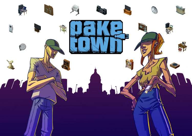 Imagen promocional de PakeTown, videojuego basado en el conocido Paquete Semanal. Foto: cortesía del artista Nestor Siré.