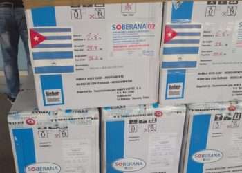 Cuba envió un cargamento del fármaco anti-COVID, Soberana 02 , a Nicaragua para la campaña de vacunación de la población pediátrica en ese país. Foto: Tomada del Twitter del Instituto Finlay.