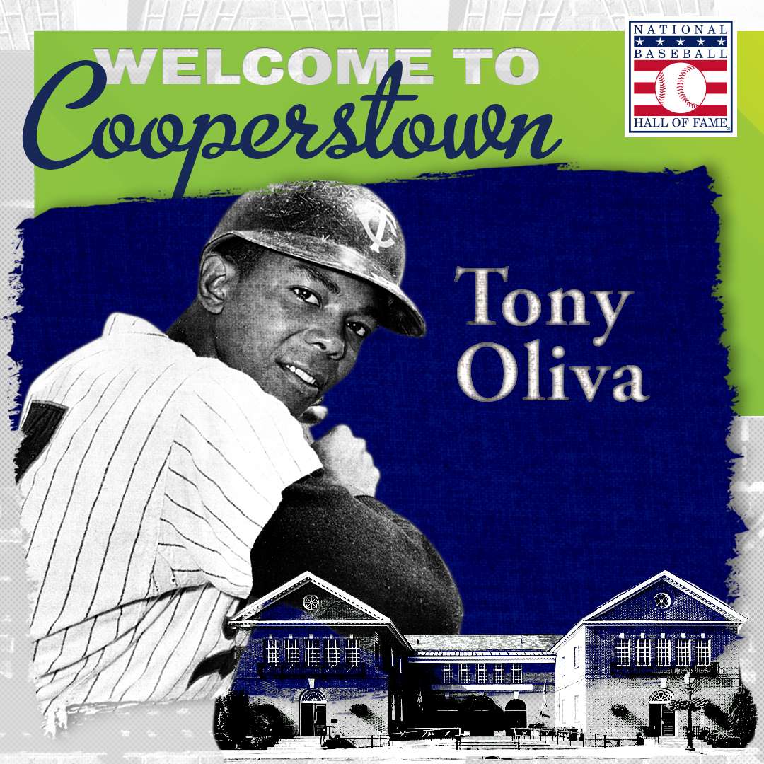 Tony Oliva, new member of the Hall of Fame. Photo: National Baseball Hall of Fame/@ baseballhall