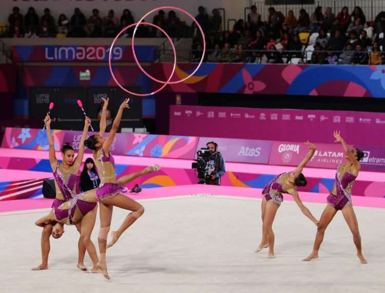 El conjunto cubano de gimnasia rítmica en los Juegos Panamericanos Lima 2019. Foto: Mónica Ramírez / Trabajadores / Archivo.