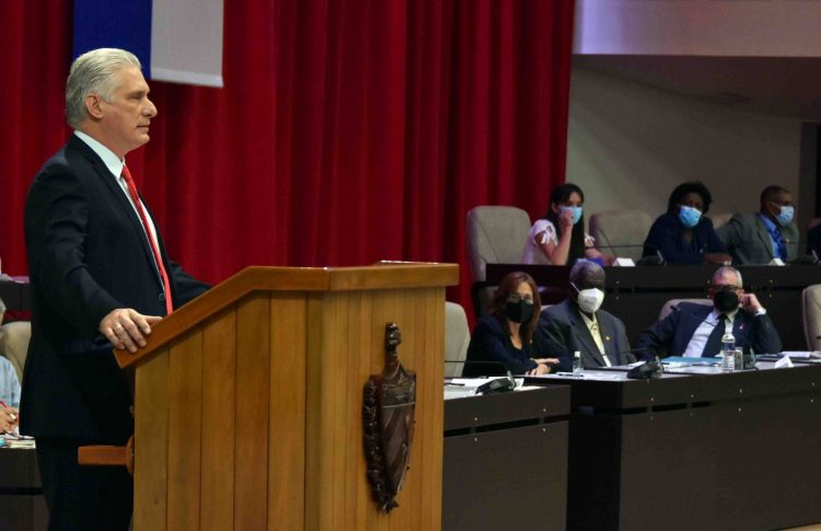 Díaz-Canel durante la pasada sesión en la ANPP. Foto: web de la presidencia de Cuba