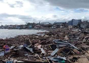Vista de los estragos causados por el tifón Rai en Filipinas. Foto: AFP.