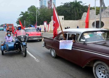 Caravana contra el embargo de EEUU a Cuba, en la ciudad de Bayamo, Granma, el 30 de enero de 2022. Foto: Armando Ernesto Contreras / ACN.