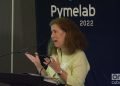Isabel Brilhante Pedrosa, embajadora de la Unión Europea en Cuba, interviene en el evento Pymelab 2022. Foto: Otmaro Rodríguez.