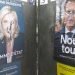 Carteles electorales de Emmanuel Macron y Marine Le Pen en una calle de París. Foto: Efe, vía: Clarín.