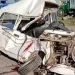 Auto involucrado en el accidente ocurrido en Jatibonico, en el centro de Cuba, este miércoles 18 de mayo de 2022. Foto: Perfil de Facebook del periódico Escambray.