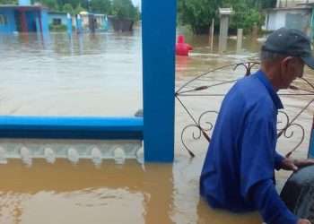 Inundaciones en la provincia cubana de Matanzas como consecuencia de las intensas lluvias. Foto: periódico Girón.
