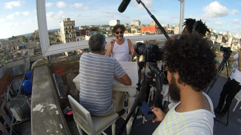 During the filming of the main interview. Havana 2022.