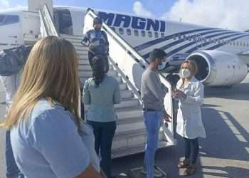 Migrantes irregulares cubanos devueltos desde México a la Isla. Foto: Prensa Latina.