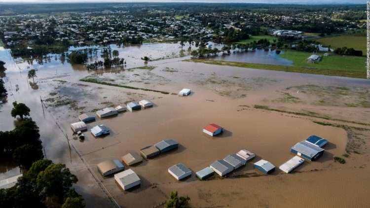 Fuertes aguaceros e inundaciones en Australia. Foto: CNN.