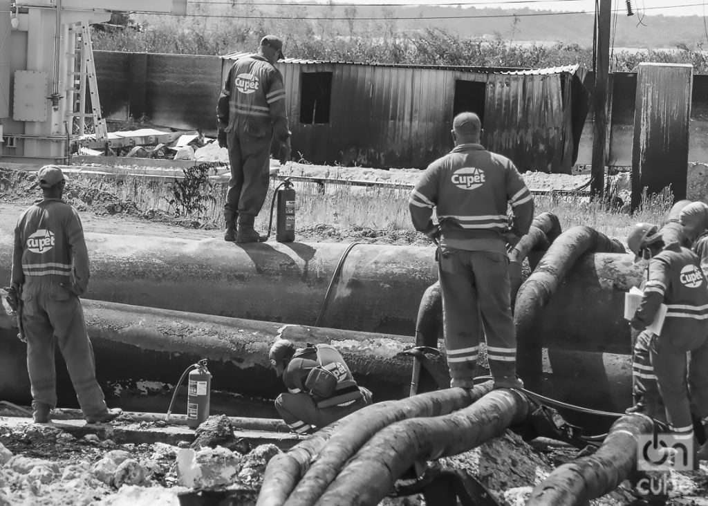 Archive image of the Matanzas Supertanker Base, after suffering the effects of a large-scale fire in August 2022. Photo: Otmaro Rodríguez / Archive.