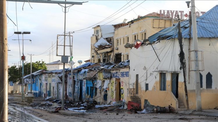 El hotel atacado por los terroristas de Al-Shabab en la capital de Somalia. Foto: Afp.