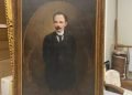 El retrato en lienzo de José Martí ya restaurado. Foto: Periódico Trabajadores.