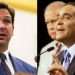 El gobernador Ron DeSantis (izquierda) y el ex comisionado Joe Martínez (derecha). | Montaje: Miami Herald.