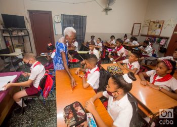 Reinicio del curso escolar en una escuela de La Habana, el lunes 5 de septiembre de 2022. Foto: Otmaro Rodríguez.