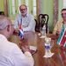 El canciller cubano Bruno Rodríguez (d) se reúne con Albert Ramdin (i), Ministro de Asuntos Exteriores, Negocios Internacionales y Cooperación Internacional de Surinam, en la sede del Ministerio de Relaciones Exteriores en La Habana, el jueves 8 de septiembre de 2022. Foto: Ernesto Mastrascusa / POOL / EFE.