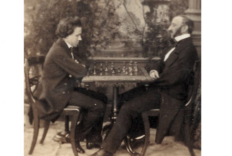 Charles Paul Morphy (izquierda) se enfrenta Johann J. Löwenthal (derecha) en 1850. Foto: tomada de Universo Racionalista.