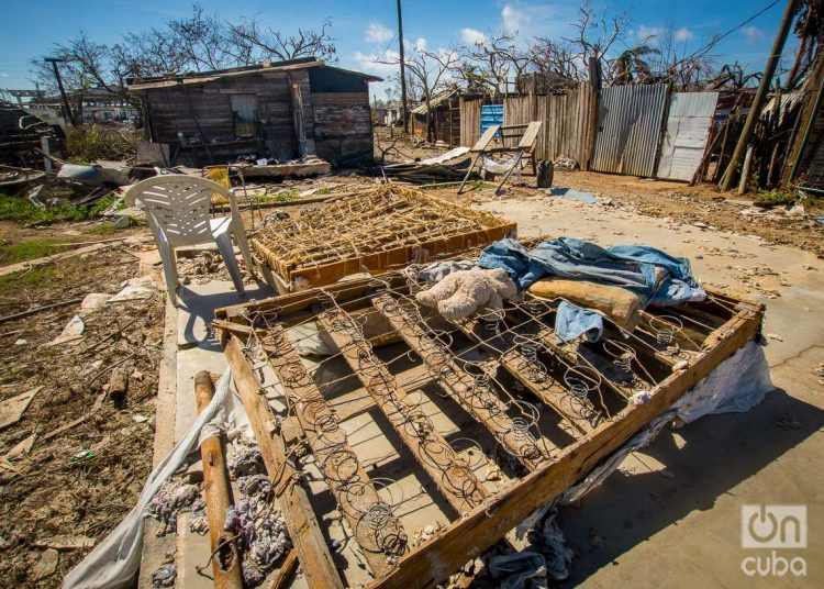 El huracán Ian destruyo viviendas en La Coloma, Pinar del Rio, Cuba. Foto: El huracán Otmaro Rodríguez
