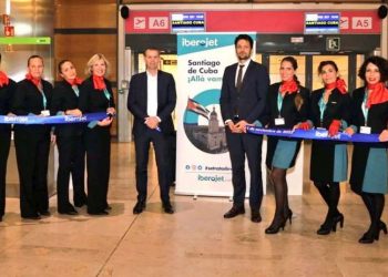 La aerolínea española Iberojet inauguró este 11 de noviembre una ruta aérea entre Madrid y Santiago de Cuba, la cual se mantendrá operando al menos hasta marzo del 2023. Foto: Tomada de Iberojet.