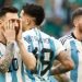 Messi de Argentina reacciona hoy, en un partido de la fase de grupos del Mundial de Fútbol Qatar 2022 entre Argentina y Arabia Saudita en el estadio de Lusail EFE Rodrigo Jiménez
