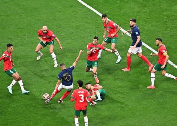 Francia superó a Marruecos en la semifinal del Mundial de Qatar 2022 tras un partido muy parejo. EFE/EPA/Noushad Thekkayil