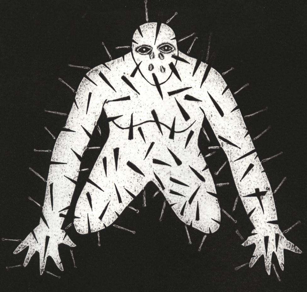 Belkis Ayón. Sikan con puntas negras, 1993. Colagrafía, 24 x 33.5 cm.
