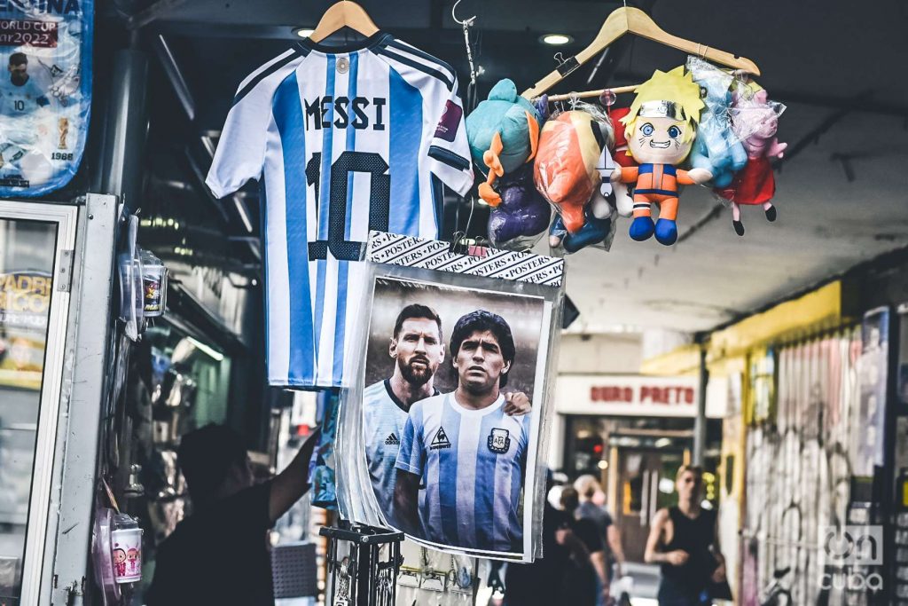 The images of soccer players flood the streets of Argentina.  The images of soccer players flood the streets of Argentina.