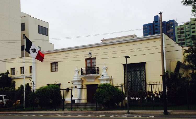 Embajada de México en Lima, Perú. Foto: Inicio.
