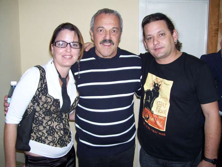 Con Daniel Rabinovich, de Les Luthiers, en La Habana, 2009. 
