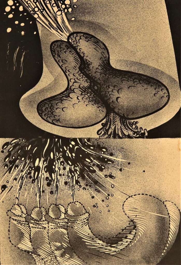 Umberto Peña. Sin título, De la serie “Con el rayo”, 1967. Litografía 53.5 x 37 cm. 
