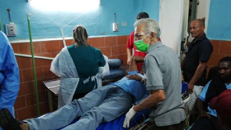 as 16 personas lesionadas recibieron atención en el policlínico del municipio Martí. 
 Foto: Gobierno Provincial del Poder Popular en Matanzas/Facebook.