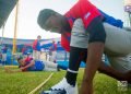 El lanzador Liván Moinelo durante los entrenamientos de la preselección de Cuba al Clásico Mundial de Béisbol, en el estadio Latinoamericano, en La Habana. Foto: Otmaro Rodríguez.