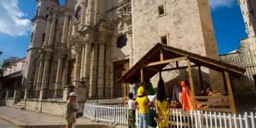 Imagen de archivo del Nacimiento de Jesús, en la Plaza de la Catedral de La Habana. Foto: Otmaro Rodríguez / Archivo.