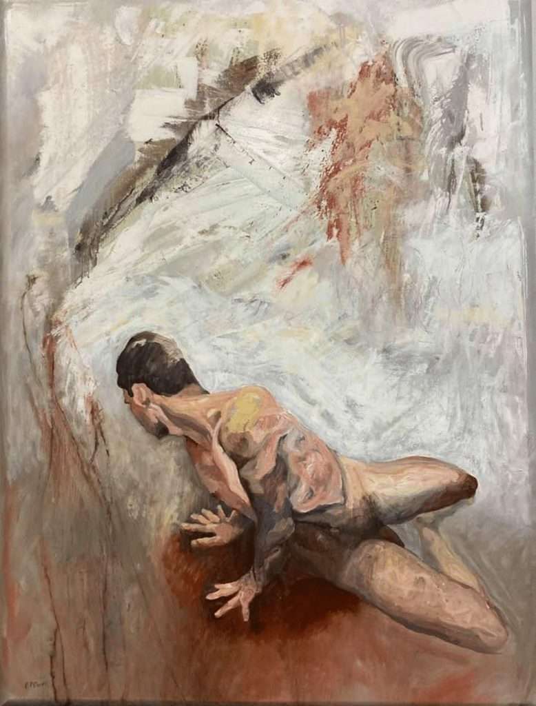 Stalking, 2020. Oil on canvas, 48” x 36”.