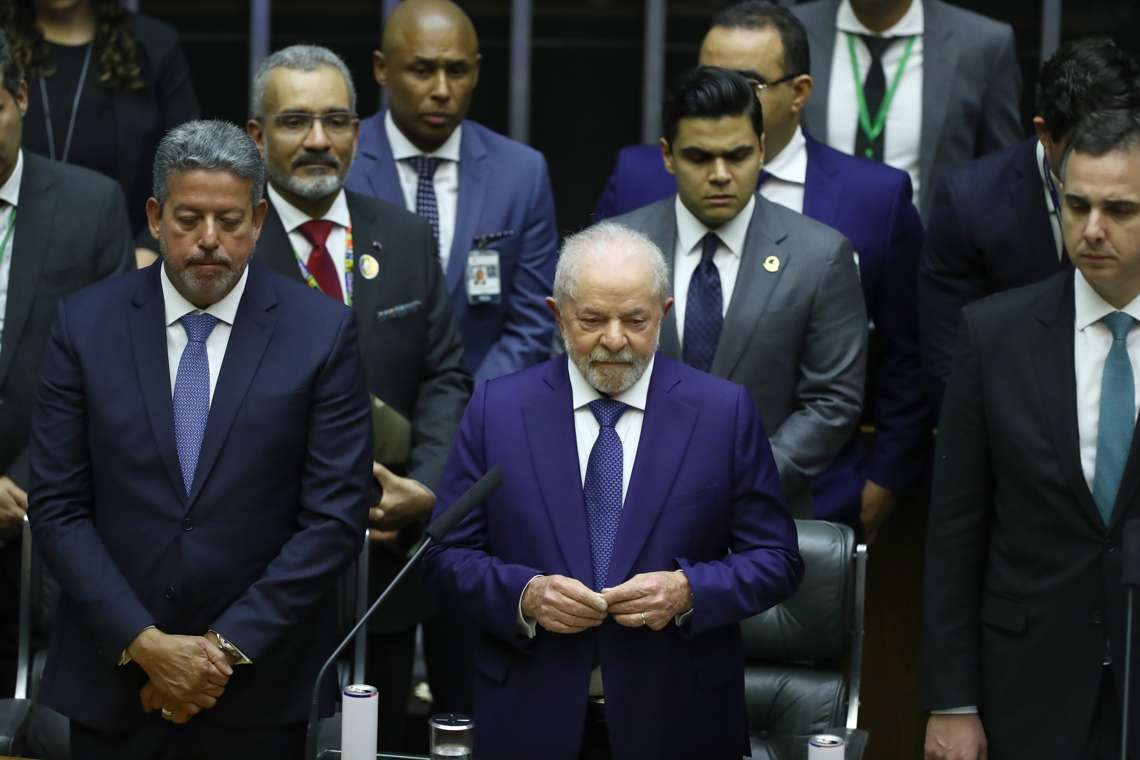 The new president of Brazil, Luiz Inácio Lula da Silva, speaks during his inauguration ceremony in Parliament, in Brasília.  Photo: Jarbas Oliveira / EFE.