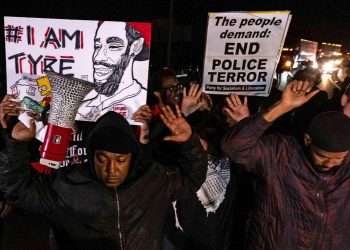 Protestas por el asesinato de Tyre Nichols. Foto: AFP.