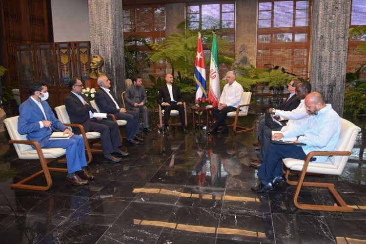 El presidente cubano Miguel Díaz-Canel manifestó que la visita de trabajo de Hossein Amir Abdollahian, jefe de la diplomacia iraní, es “un excelente momento para ampliar los vínculos bilaterales”. Foto: @DiazCanelB