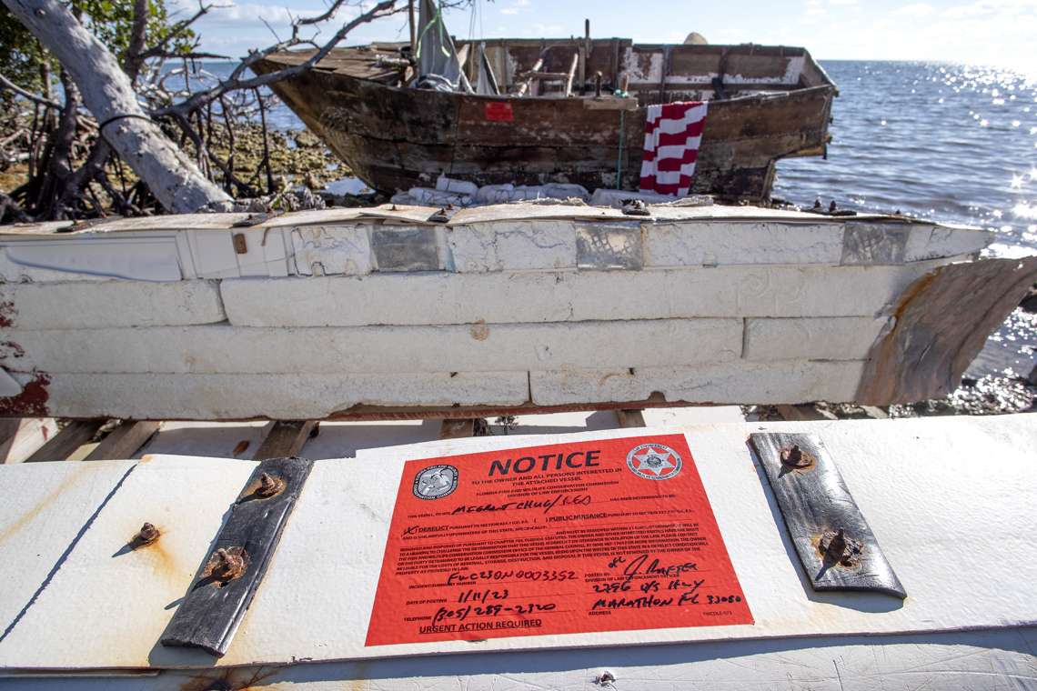 Vessel found in January 2023 in the Florida Keys. Photo: EFE/EPA/Cristobal Herrera-Ulashkevich.