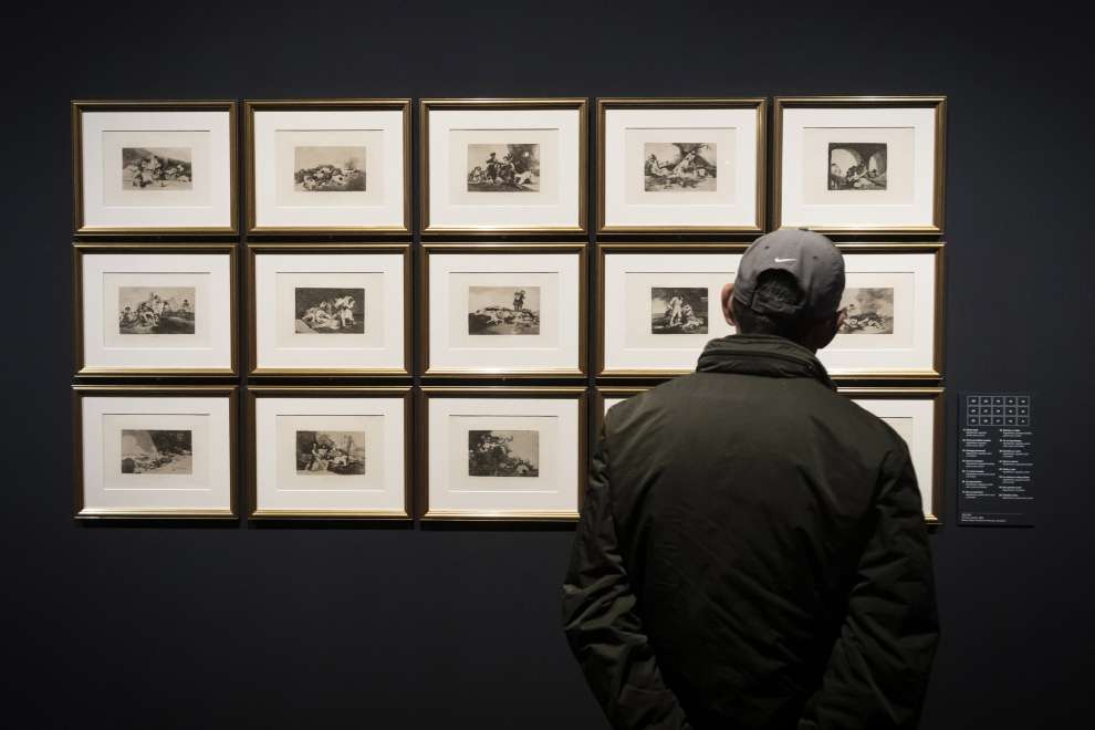 Algunos de los 160 grabados de Goya expuestos. Foto: Enrique Cidoncha.
