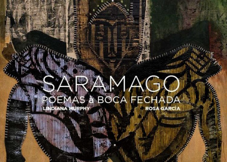Portada del disco "Poemas à boca fechada" ilustrada con obra de Moisés Finalé. Poemas de José Saramago interpretados por Lindiana Murphy.