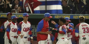 Integrantes del equipo cubano en el Clásico Mundial de Béisbol de 2023. Foto: Kimimasa Mayama / EFE / Archivo.