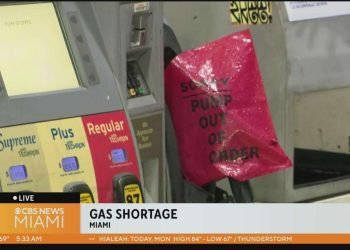 Una gasolinera de Miami. Foto: CBS News, Miami.