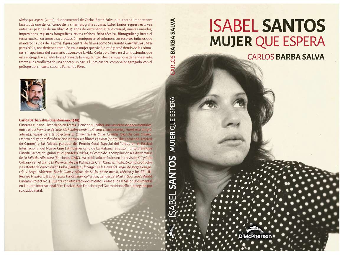 Portada y contraportada del libro "Isabel Santos. Mujer que espera", de Carlos Barba. Foto: Cortesía de Carlos Barba.