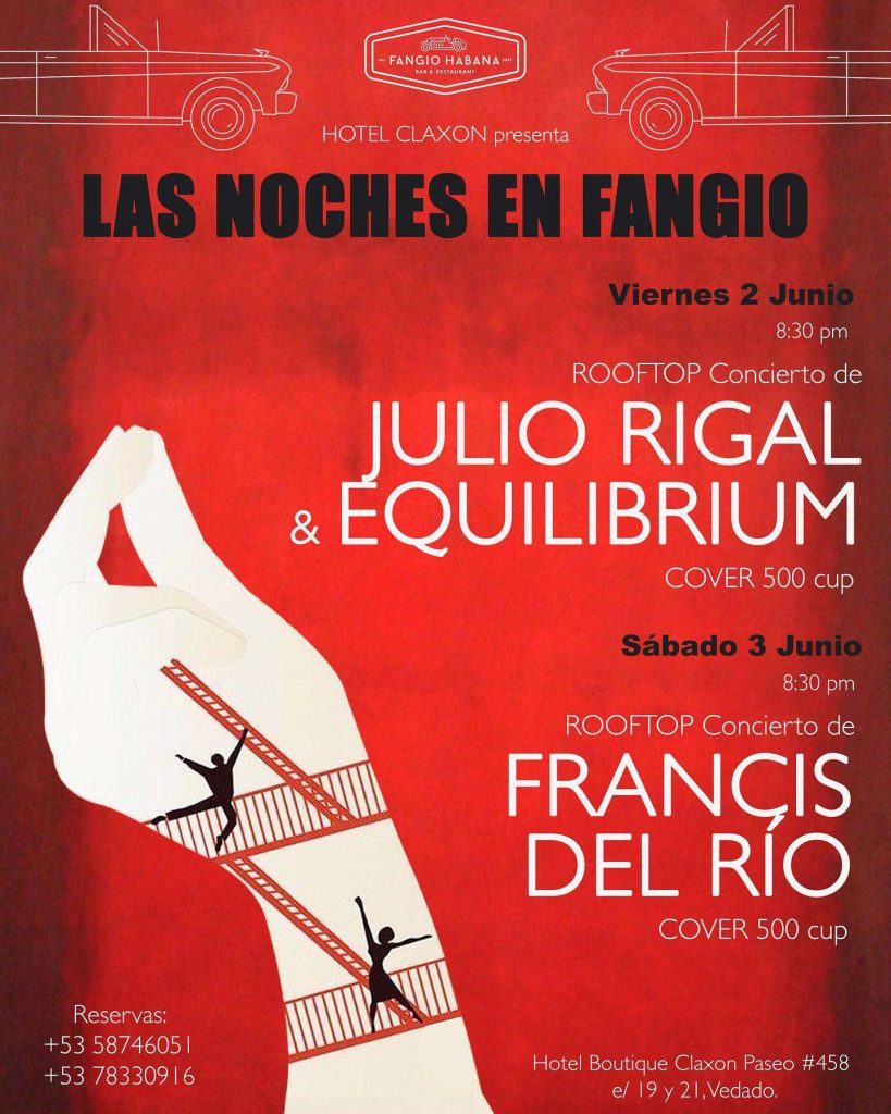 Julio Rigal y Francis del Río en concierto en Fangio Habana