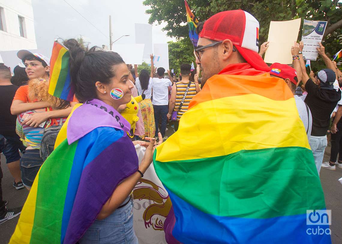 Conga cubana contra la homofobia y la transfobia, realizada en La Habana el sábado 13 de mayo de 2023. Foto: Otmaro Rodríguez.